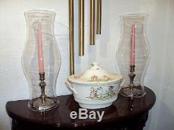 Blenko Colonial Williamsburg CW10 Lg Heavy Hurricane Glass Shades (2) Pre-1966