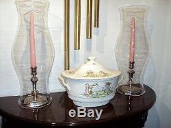 Blenko Colonial Williamsburg CW10 Lg Heavy Hurricane Glass Shades (2) Pre-1966