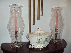 Blenko Colonial Williamsburg CW10 Lg Heavy Hurricane Glass Shades (2) Pre-1966