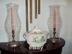 Blenko Colonial Williamsburg CW10 Lg Heavy Hurricane Glass Shades (2) Pre-1966