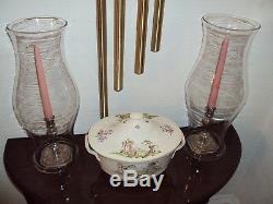 Blenko Colonial Williamsburg CW10 Lg Heavy Hurricane Glass Shades (2) Pre-1966