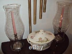 Blenko Colonial Williamsburg CW10 Lg Heavy Hurricane Glass Shades (2) Pre-1966