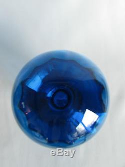 Blenko Decanter Cruet Blue Blown Art Glass Crystal Liquor Water Vintage