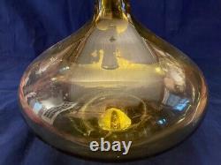 Blenko Decanter by Joel Myers with Air Twist Stopper Oversized Art Glass Decante