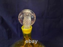 Blenko Decanter by Joel Myers with Air Twist Stopper Oversized Art Glass Decante