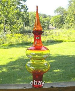 Blenko Ellipse Tall Decanter Tangerine 7119