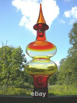 Blenko Ellipse Tall Decanter Tangerine 7119