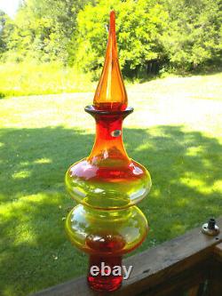 Blenko Ellipse Tall Decanter Tangerine 7119