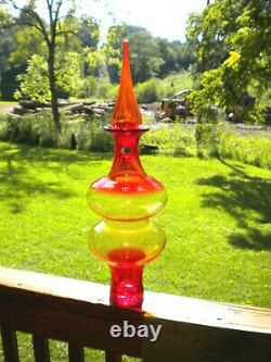 Blenko Ellipse Tall Decanter Tangerine 7119