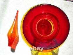 Blenko Ellipse Tall Decanter Tangerine 7119