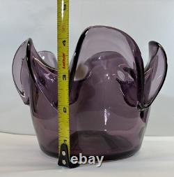 Blenko Glass 6011 Folded Bowl in Lilac Wayne Husted Design MCM