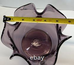 Blenko Glass 6011 Folded Bowl in Lilac Wayne Husted Design MCM