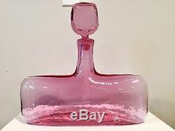 Blenko Glass 6316 Decanter in Rose by Wayne Husted