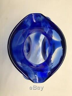 Blenko Glass Cobalt Swirl Water Bottle 384