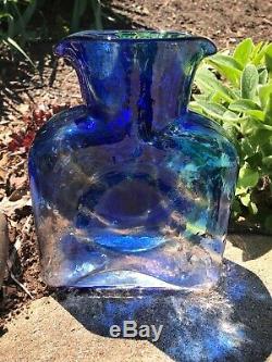 Blenko Glass Cobalt Swirl Water Bottle 384