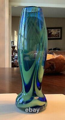 Blenko Glass Company Pangaea tall Vase Sign by Matthew Carter 2002