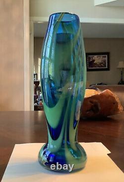 Blenko Glass Company Pangaea tall Vase Sign by Matthew Carter 2002