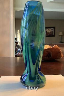 Blenko Glass Company Pangaea tall Vase Sign by Matthew Carter 2002