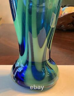 Blenko Glass Company Pangaea tall Vase Sign by Matthew Carter 2002