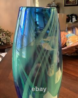 Blenko Glass Company Pangaea tall Vase Sign by Matthew Carter 2002