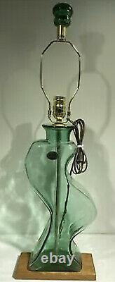 Blenko Glass Country Roads Lamp Mint Green