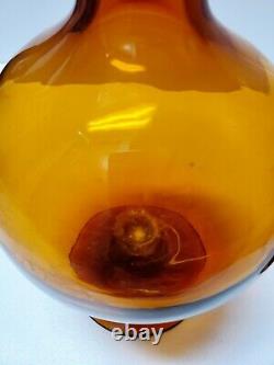 Blenko Glass Decanter 6211 Honey Genie Bottle