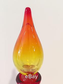 Blenko Glass Genie Bottle 5815S by Wayned Husted in Tangerine