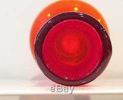 Blenko Glass Genie Bottle 5815S by Wayned Husted in Tangerine