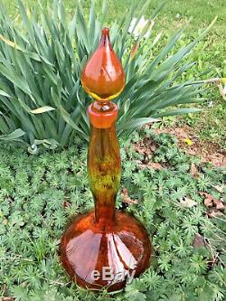 Blenko Glass Genie Bottle Tangerine #5815-S