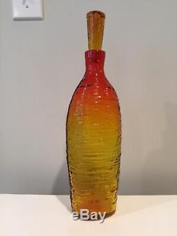 Blenko Glass Tangerine Decanter #6220 By Wayne Husted Offered 1 Year Only