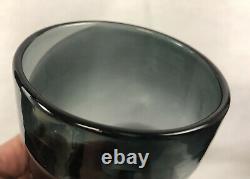 Blenko Glass Tumblers Set of 6 Charcoal 418s Indented Pinched Mid Century Modern