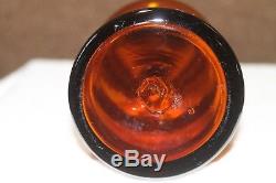 Blenko Glass Vintage Decanter Design 6732S Label Amber 19Tall