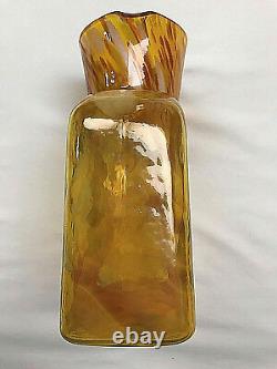 Blenko Glass Water Bottle Paw Paw with Red & White Frit 384