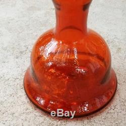 Blenko Glass Wayne Husted Chess Piece Decanter 5929S in Tangerine Signed