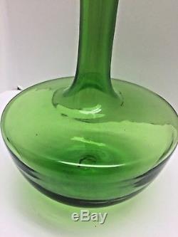 Blenko MID Century Modern Joel Myers Grenn Glass Decanter
