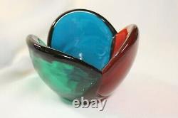 Blenko Mid-Century Modern Tri-Colored Bowl, Wayne Husted, #5831