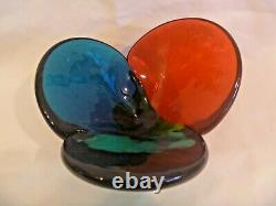 Blenko RARE Tri-Color Lobe Bowl 5831 Wayne Husted 1958