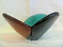 Blenko RARE Tri-Color Lobe Bowl 5831 Wayne Husted 1958