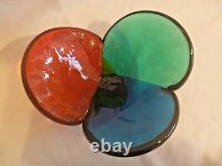 Blenko RARE Tri-Color Lobe Bowl 5831 Wayne Husted 1958