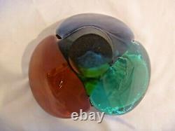 Blenko RARE Tri-Color Lobe Bowl 5831 Wayne Husted 1958