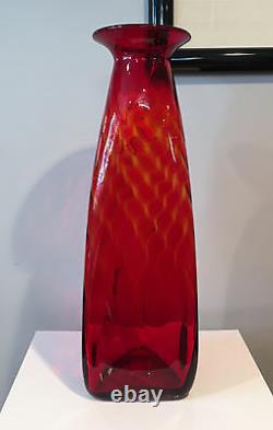 Blenko Red Glass Architectural Scale Floor Vase 704 Joel Philip Myers