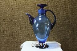 Blenko Spouted Decanter Design 573 Turquoise