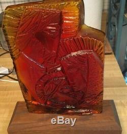 Blenko Vintage Art Glass, Holy Trinity, Tangerine in color, no chips