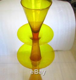 Blenko Wayne Husted 3 Part Epergne #5832 Architectural Scale 35 Rare 1958