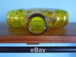Blenko Wayne Husted # 6111 cog style, art glass decanter, jonquil, mid century