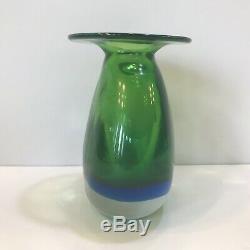 Blenko sommerso glass vase signed by Joel Philip Myers EUC MCM 1960s