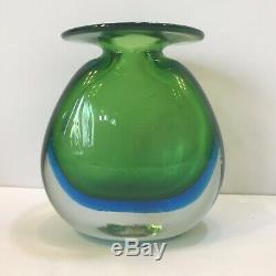 Blenko sommerso glass vase signed by Joel Philip Myers EUC MCM 1960s