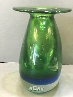 Blenko sommerso glass vase signed by Joel Philip Myers EUC MCM 1960s