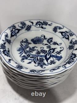 Blue Danube Japan BLUE ONION Set 8 Coupe Cereal 7 1/2 Bowls BACKSTAMPS