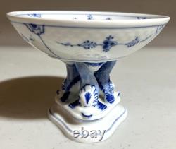 Blue Fluted Royal Copenhagen Dolphin Footed candy bowl Compote 451 Mint Blue Fluted Royal Copenhagen Dolphin Footed candy bowl Compote 451 Mint